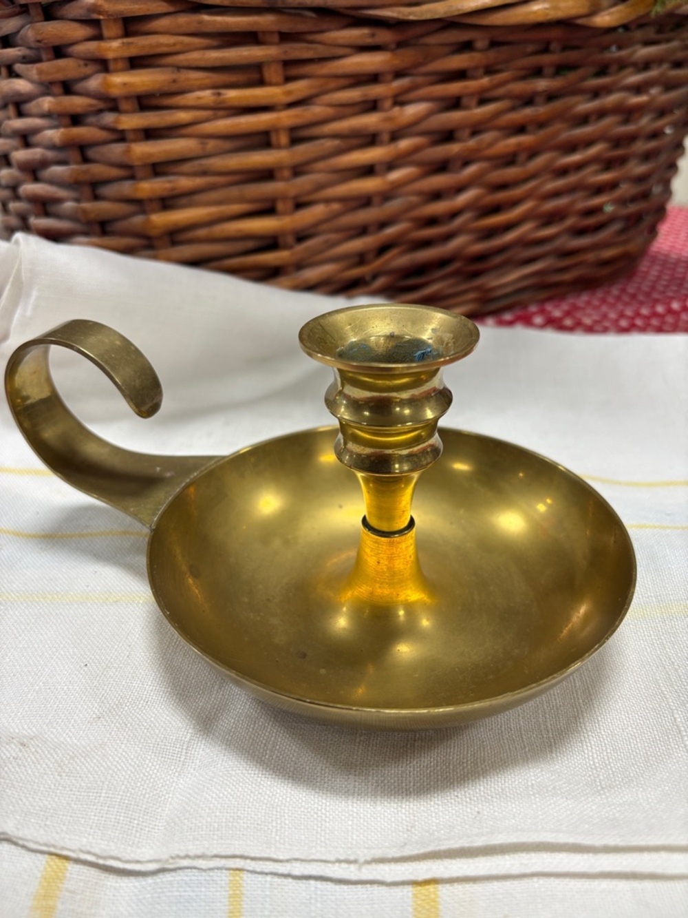 Brass Chamberstick Candle Holder - Vintage